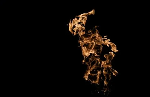 Fire flames on black background. fire on black background isolated. fire patt Stock Photos