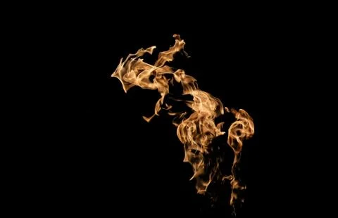 Fire flames on black background. fire on black background isolated. fire patt Stock Photos
