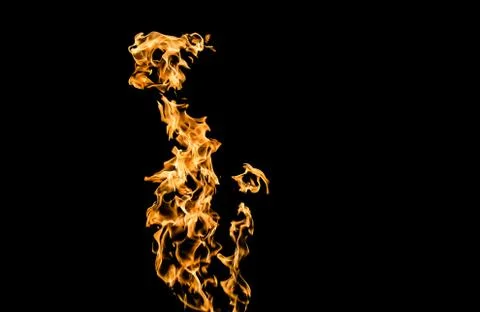 Fire flames on black background. fire on black background isolated. fire patt Stock Photos