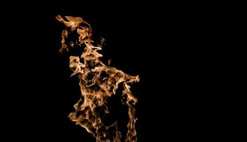 Fire flames on black background. fire on black background isolated. fire patt Stock Photos