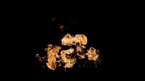 Fire flames on black background. fire on black background isolated. fire patt Stock Photos