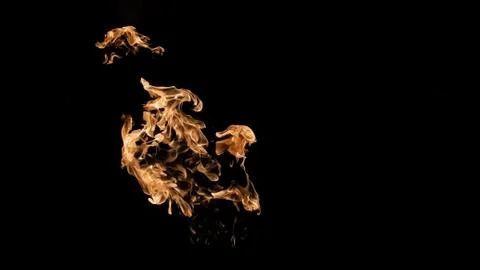 Fire flames on black background. fire on black background isolated. fire patt Stock Photos
