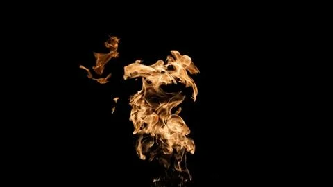 Fire flames on black background. fire on black background isolated. fire patt Stock Photos
