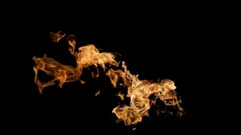 Fire flames on black background. fire on black background isolated. fire patt Stock Photos