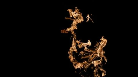 Fire flames on black background. fire on black background isolated. fire patt Stock Photos
