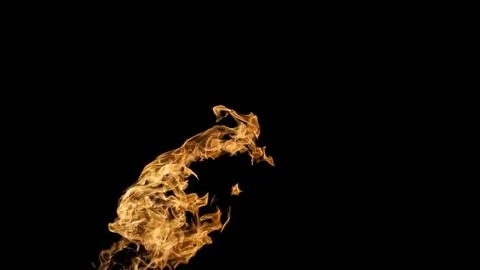 Fire flames on black background. fire on black background isolated. fire patt Stock Photos
