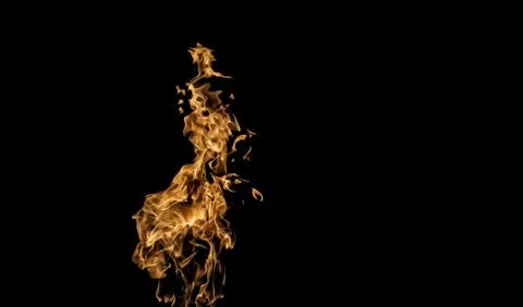 Fire flames on black background. fire on black background isolated. fire patt Stock Photos