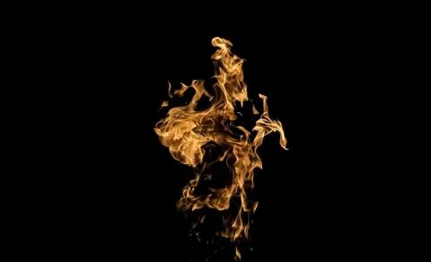 Fire flames on black background. fire on black background isolated. fire patt Stock Photos
