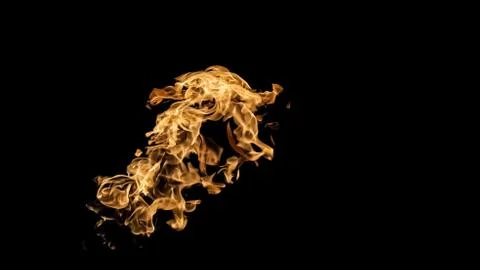 Fire flames on black background. fire on black background isolated. fire patt Stock Photos