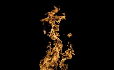 Fire flames on black background. fire on black background isolated. fire patt Stock Photos