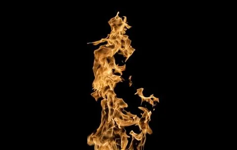Fire flames on black background. fire on black background isolated. fire patt Stock Photos
