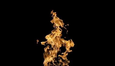 Fire flames on black background. fire on black background isolated. fire patt Stock Photos
