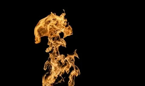 Fire flames on black background. fire on black background isolated. fire patt Stock Photos