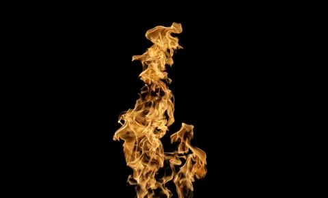 Fire flames on black background. fire on black background isolated. fire patt Stock Photos