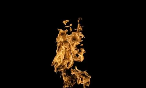 Fire flames on black background. fire on black background isolated. fire patt Stock Photos