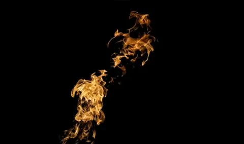 Fire flames on black background. fire on black background isolated. fire patt Stock Photos