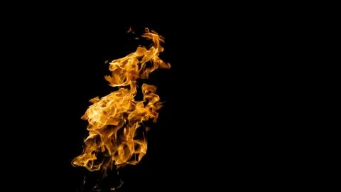 Fire flames on black background. fire on black background isolated. fire patt Stock Photos