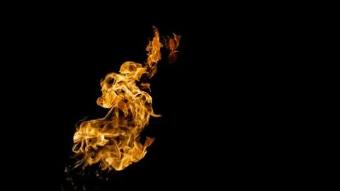 Fire flames on black background. fire on black background isolated. fire patt Stock Photos