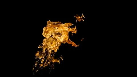 Fire flames on black background. fire on black background isolated. fire patt Stock Photos