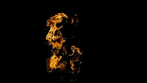 Fire flames on black background. fire on black background isolated. fire patt Stock Photos