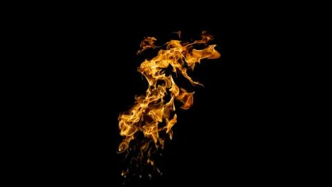 Fire flames on black background. fire on black background isolated. fire patt Stock Photos