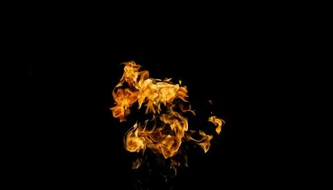 Fire flames on black background. fire on black background isolated. fire patt Stock Photos