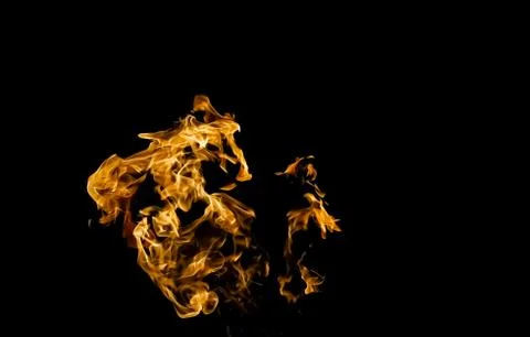Fire flames on black background. fire on black background isolated. fire patt Stock Photos