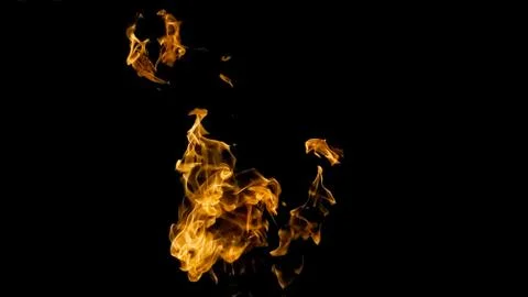 Fire flames on black background. fire on black background isolated. fire patt Stock Photos