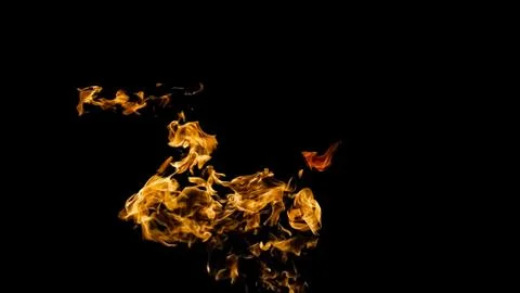 Fire flames on black background. fire on black background isolated. fire patt Stock Photos