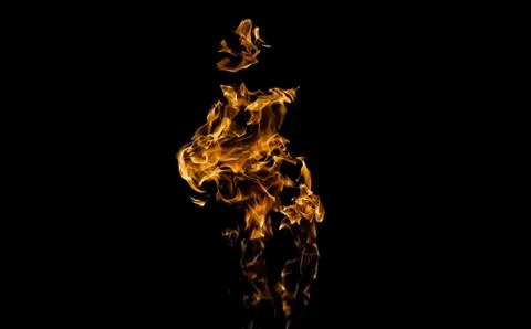 Fire flames on black background. fire on black background isolated. fire patt Stock Photos