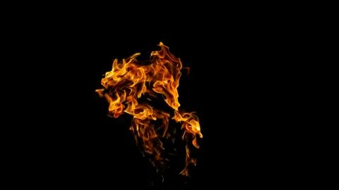 Fire flames on black background. fire on black background isolated. fire patt Stock Photos