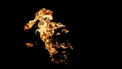 Fire flames on black background. fire on black background isolated. fire patt Stock Photos