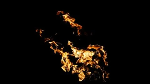Fire flames on black background. fire on black background isolated. fire patt Stock Photos