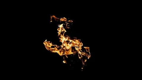 Fire flames on black background. fire on black background isolated. fire patt Stock Photos