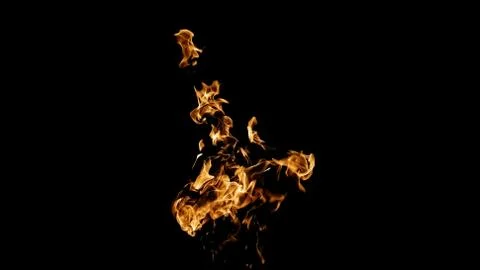 Fire flames on black background. fire on black background isolated. fire patt Stock Photos