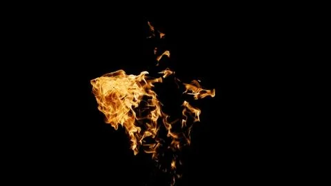 Fire flames on black background. fire on black background isolated. fire patt Stock Photos