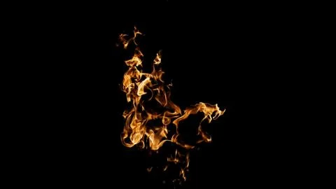 Fire flames on black background. fire on black background isolated. fire patt Stock Photos