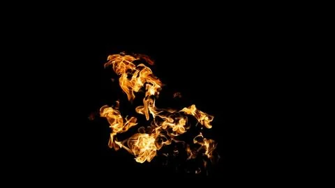Fire flames on black background. fire on black background isolated. fire patt Stock Photos