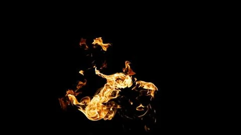Fire flames on black background. fire on black background isolated. fire patt Stock Photos