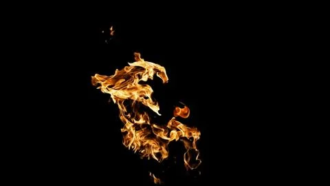 Fire flames on black background. fire on black background isolated. fire patt Stock Photos