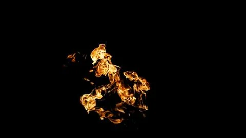 Fire flames on black background. fire on black background isolated. fire patt Stock Photos