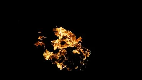 Fire flames on black background. fire on black background isolated. fire patt Stock Photos
