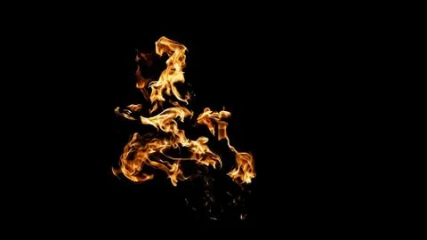 Fire flames on black background. fire on black background isolated. fire patt Stock Photos