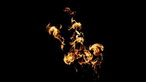 Fire flames on black background. fire on black background isolated. fire patt Stock Photos