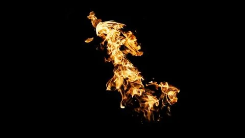 Fire flames on black background. fire on black background isolated. fire patt Stock Photos
