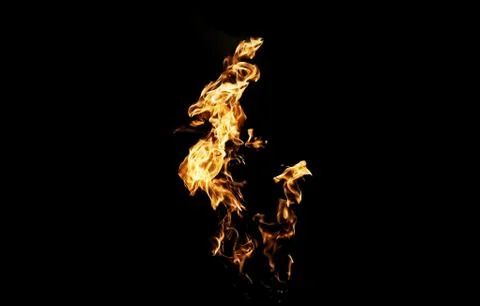 Fire flames on black background. fire on black background isolated. fire patt Stock Photos