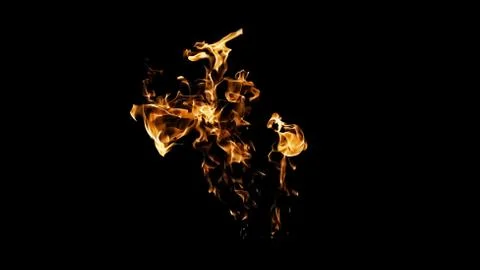 Fire flames on black background. fire on black background isolated. fire patt Stock Photos