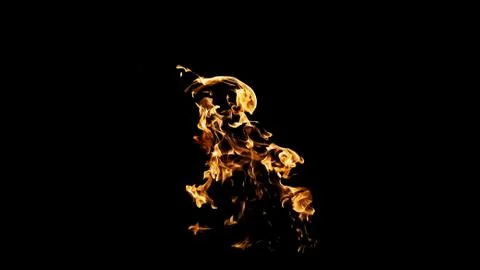 Fire flames on black background. fire on black background isolated. fire patt Stock Photos