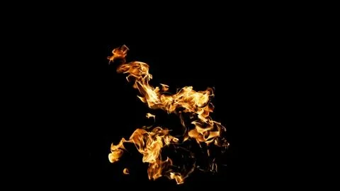 Fire flames on black background. fire on black background isolated. fire patt Stock Photos