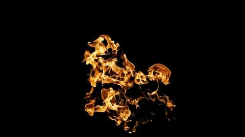 Fire flames on black background. fire on black background isolated. fire patt Stock Photos